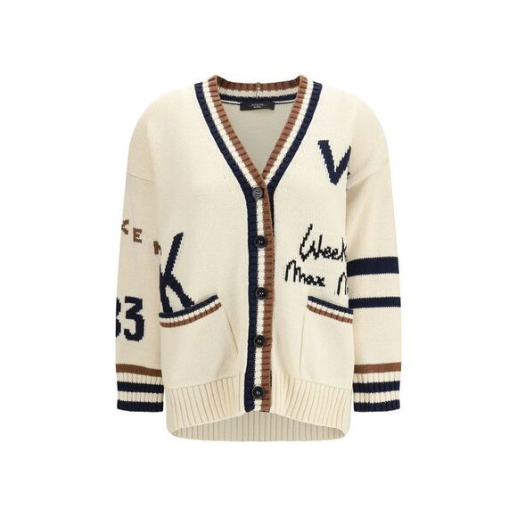 Max Mara Sweaters - Max Mara Beige Cotton Women's Cardigan